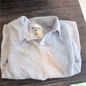 abercrombie kids Light Blue Waffle Polo Shirt